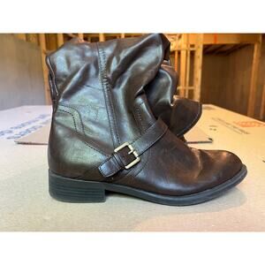 White Mountain women's brown side zip knee high boots 10W